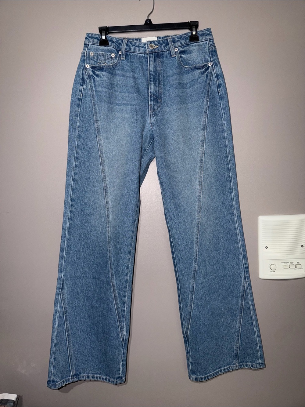 Women's Blue Flared Wide-Leg Jeans